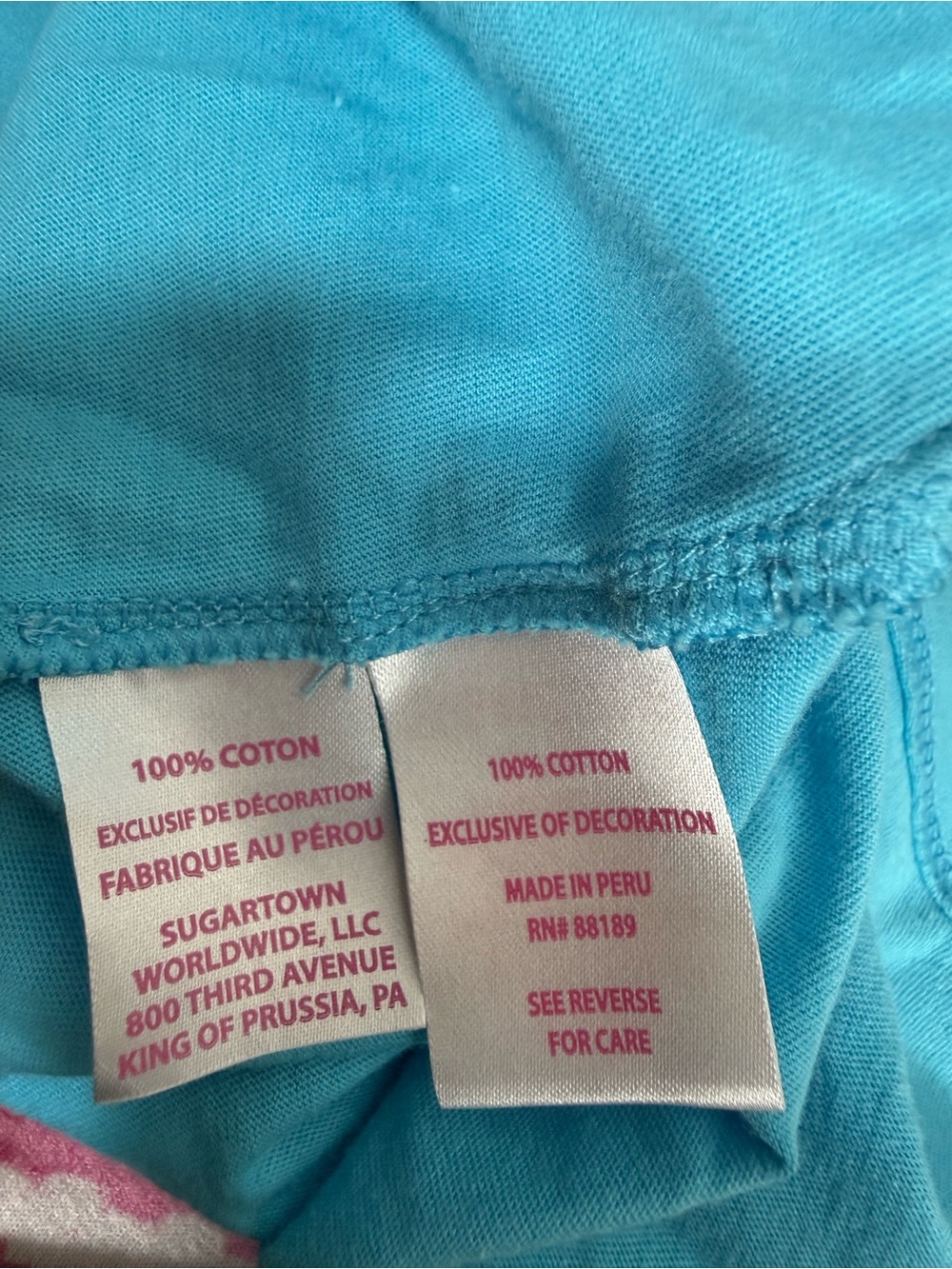 Lilly Pulitzer Short Sleeve V-Neck Tee in Turquoise size medium - Picture 4 of 9